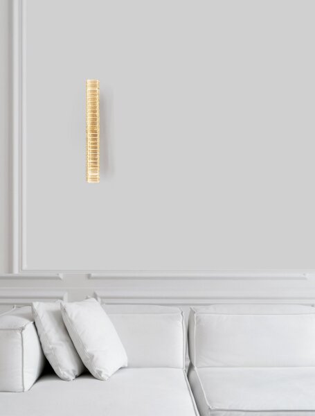 LED Wandleuchte Kristall in Gold 60 cm hoch neutralweiß