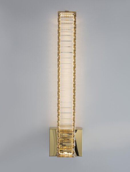LED Wandlampe schmal 60 cm in Gold Kristall neutralweiß