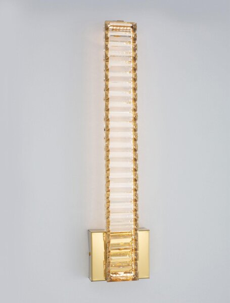 LED Wandlampe schmal 60 cm in Gold Kristall neutralweiß