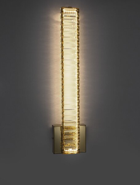 LED Wandlampe schmal 60 cm in Gold Kristall neutralweiß