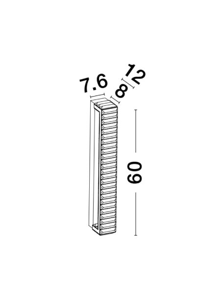 LED Wandleuchte in Chrom Kristall 60 cm hoch 1428 lm