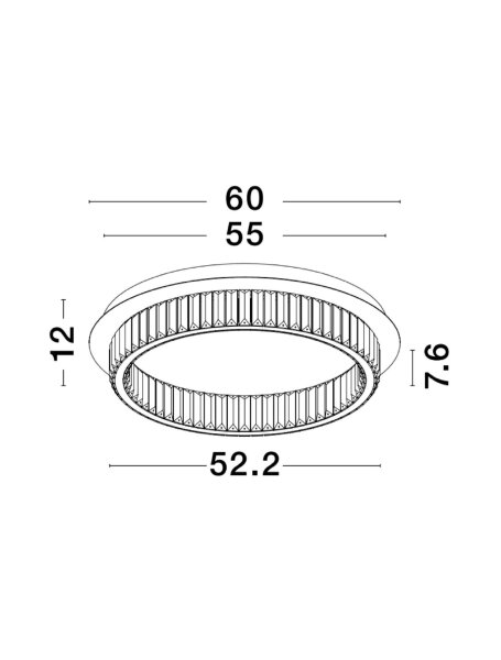 Runde LED Deckenlampe Ø 60 cm dimmbar in Chrom Kristall