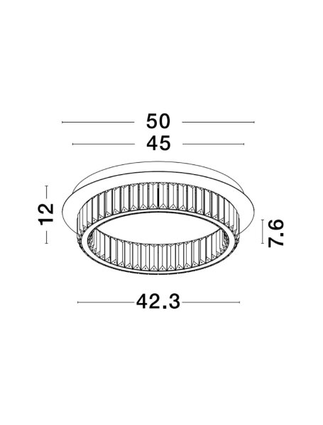 LED Deckenleuchte in Chrom Ø 50 cm dimmbar Kristall Modern