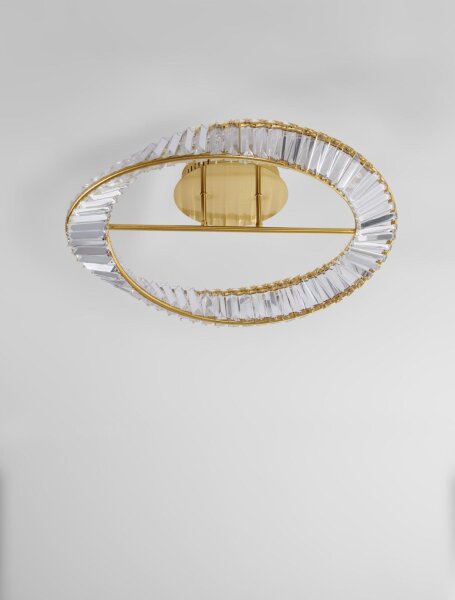 LED Deckenlampe Kristall Ø 60 cm dimmbar in Gold 3728 lm