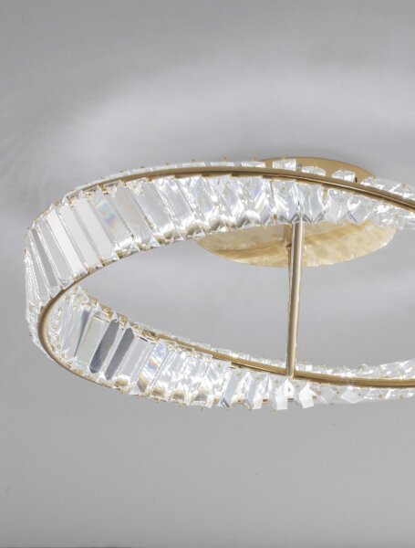 LED Deckenlampe Kristall Ø 60 cm dimmbar in Gold 3728 lm