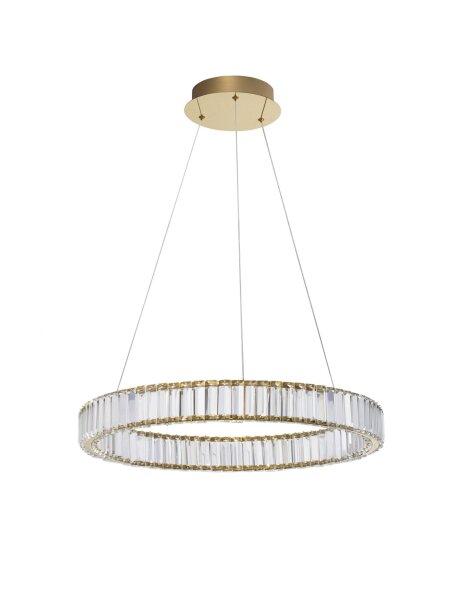 LED Hängelampe Ring Ø 60 cm in Gold dimmbar höhenverstellbar