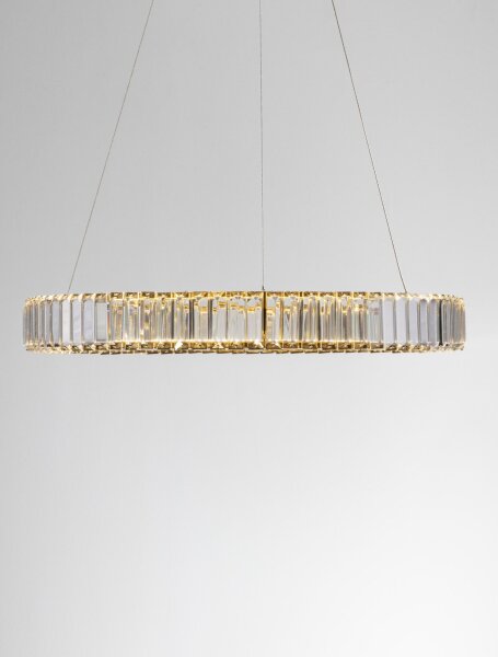 LED Hängelampe Ring Ø 60 cm in Gold dimmbar höhenverstellbar