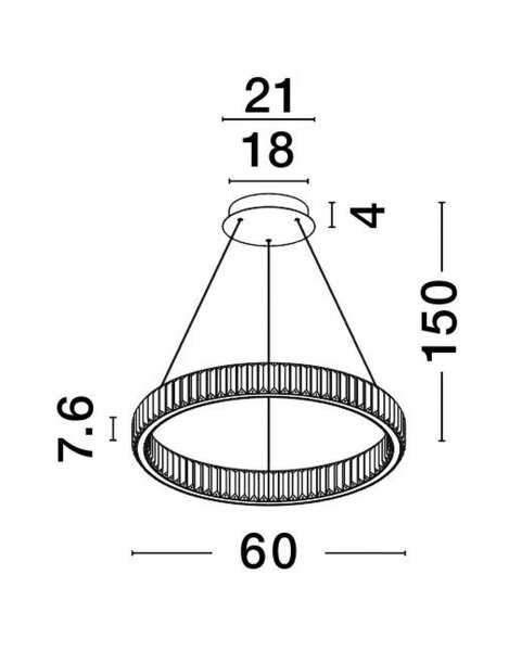LED Hängelampe Ring Ø 60 cm in Gold dimmbar höhenverstellbar