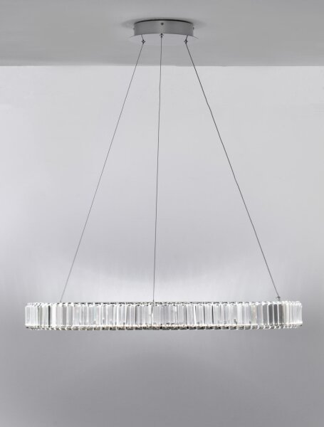 LED Pendelleuchte in Chrom Ø 80 cm dimmbar höhenverstellbar
