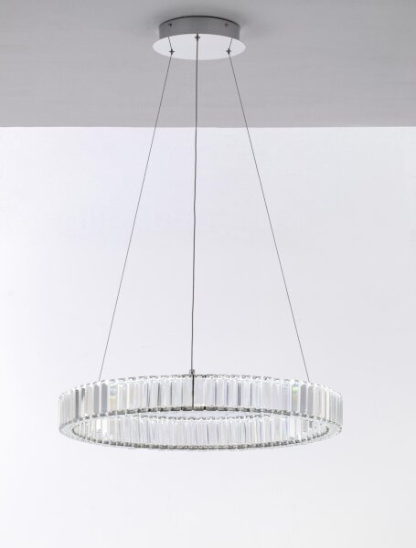 LED Hängeleuchte Ø 60 cm in Chrom dimmbar höhenverstellbar