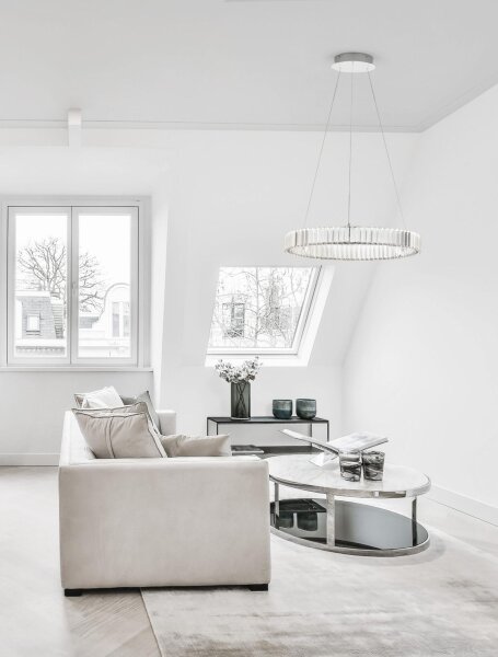 LED Hängeleuchte Ø 60 cm in Chrom dimmbar höhenverstellbar