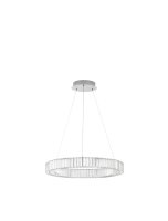LED H&auml;ngeleuchte &Oslash; 60 cm in Chrom dimmbar h&ouml;henverstellbar