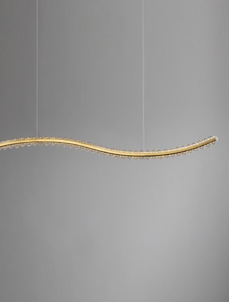 LED Pendelleuchte 1 m lang in Gold dimmbar höhenverstellbar