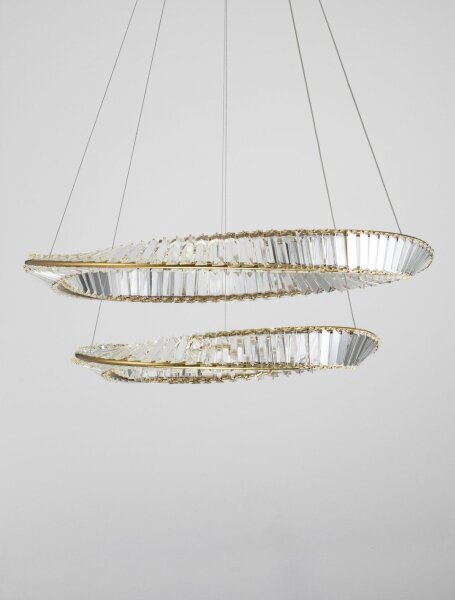 LED Kronleuchter rund Ø 80 cm in Gold dimmbar 6351 lm