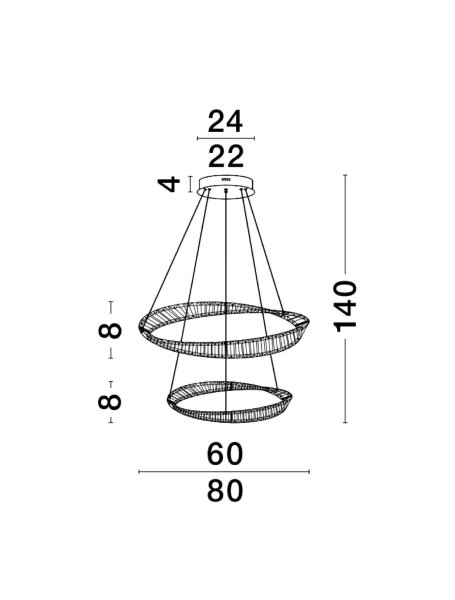 LED Kronleuchter rund Ø 80 cm in Gold dimmbar 6351 lm