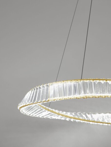LED Hängelampe Ø 80 cm in Gold dimmbar höhenverstellbar