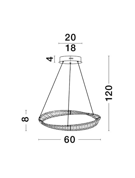 LED Kronleuchter Ø 60 cm in Gold dimmbar höhenverstellbar