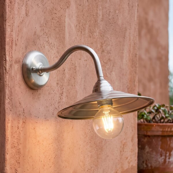 Wandleuchte mit Schirm Ø26cm Nickel Echt-Messing