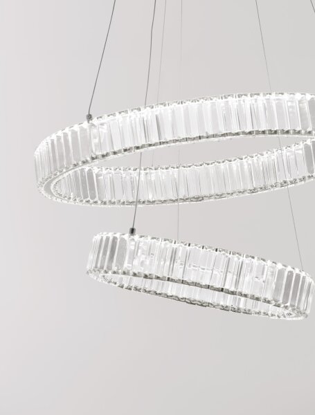 LED Hängeleuchte rund Ø 60 cm in Chrom dimmbar Esszimmer