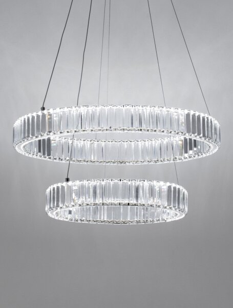 LED Hängeleuchte rund Ø 60 cm in Chrom dimmbar Esszimmer