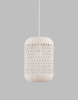 Pendelleuchte E27 24 cm breit Weiß Elfenbein Boho...