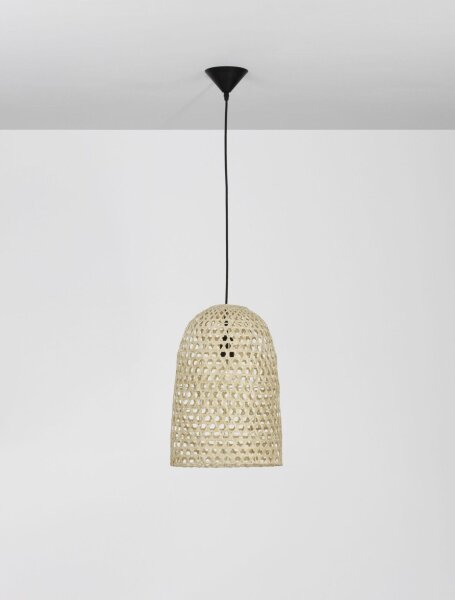Hängeleuchte Schwarz Beige 30 cm breit E27 höhenverstellbar