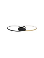 LED Deckenlampe Ring 70 cm lang in Schwarz Gold dimmbar