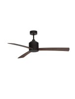 Deckenventilator Schwarz Braun &Oslash; 137 cm Holz Fernbedienung