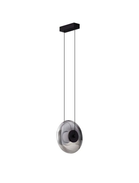 LED Pendelleuchte rund 26 cm breit Schwarz Grau dimmbar