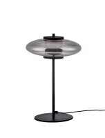 LED Tischlampe 40 cm Schwarz Grau dimmbar Rauchglas...