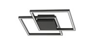 LED Deckenlampe flach 46 cm breit Schwarz 2 flammig...