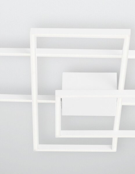 LED Deckenleuchte Weiß 90 x 67 cm dimmbar flach 3 flammig