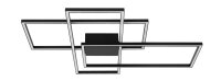 LED Deckenlampe 90 x 67 cm Schwarz dimmbar flach 3 flammig