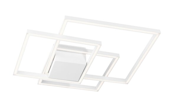 LED Deckenlampe 56 cm breit Weiß flach 3 flammig warmweiß
