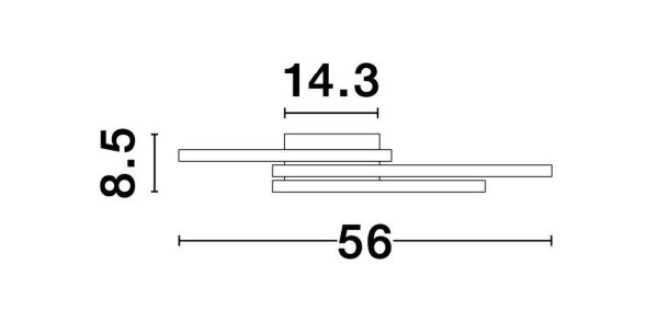 LED Deckenlampe 56 cm breit Weiß flach 3 flammig warmweiß