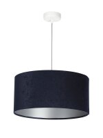 Lampe à suspendre bleu foncé argent Tissu...