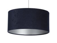 Lampe à suspendre bleu foncé argent Tissu...