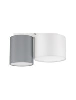 Deckenlampe E27 35 cm lang Weiß Grau Metall...