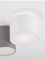 Deckenlampe E27 35 cm lang Weiß Grau Metall...