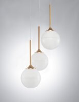 Pendelleuchte rund G9 25 cm breit in Gold Weiß...