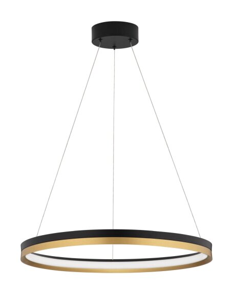LED Pendelleuchte in Schwarz Gold Ø 60 cm dimmbar Metall