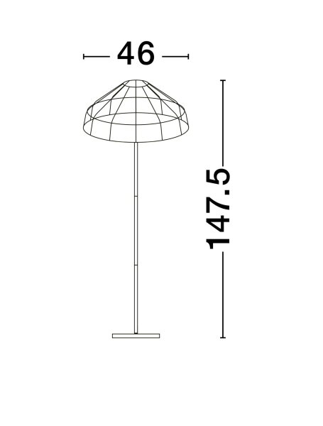 Stehlampe E27 148 cm Schwarz Braun Natur Rattan Metall