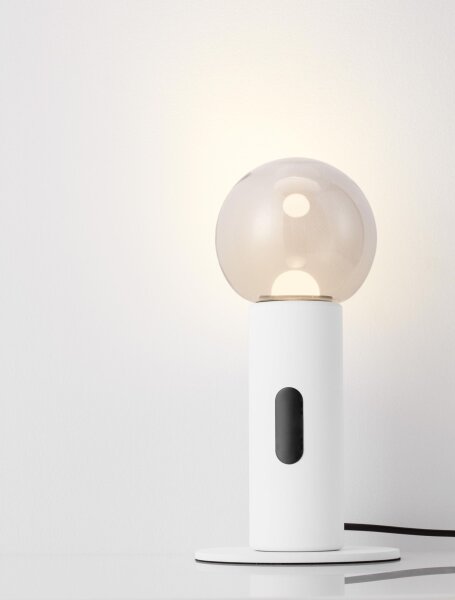 LED Nachttischlampe rund 30 cm Weiß dimmbar warmweiß Kugel