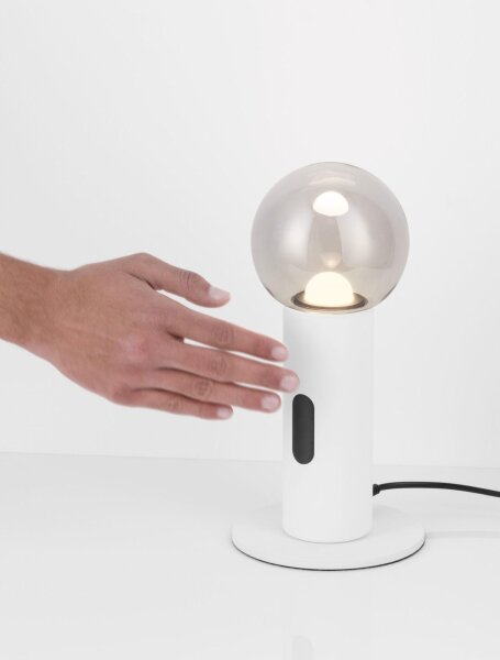 LED Nachttischlampe rund 30 cm Weiß dimmbar warmweiß Kugel