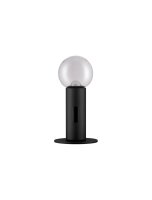 LED Tischlampe Schwarz 30 cm dimmbar rund warmwei&szlig; Kugel