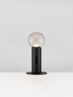 LED Tischlampe Schwarz 30 cm dimmbar rund warmweiß...