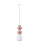 H&auml;ngeleuchte Wei&szlig; Rosa 18 cm breit E14 h&ouml;henverstellbar
