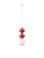 H&auml;ngelampe E14 18 cm breit Wei&szlig; Rot h&ouml;henverstellbar Modern