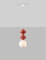 Hängelampe E14 18 cm breit Weiß Rot...