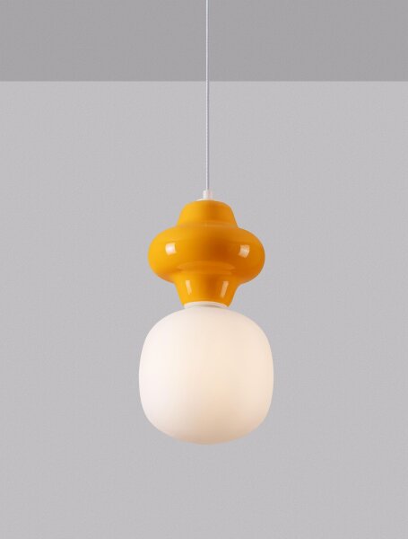 Moderne Hängeleuchte Weiß Orange 18 cm breit E14 GAINES